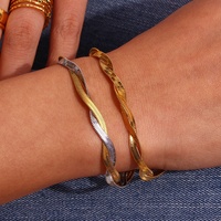 Collier ras du cou en acier inoxydable plaqué or PVD, chaîne serpent torsadée, sans ternissement, pour dropshipping
