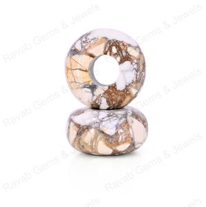 Nouveauté : Perles rondes en howlite turquoise cuivrée de 14x8 mm, pierres précieuses en vrac, grand trou, taille pour boucles d'oreilles tendance, taille 5 mm - Product Image 1