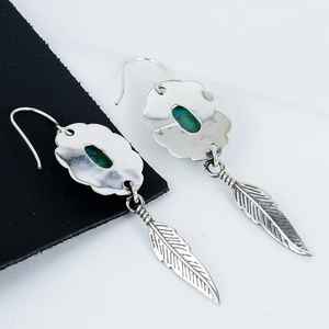 Pendientes de Turquesa de Arizona, Plata de Ley 925, Hechos a Mano, Estilo Bohemio, Chapado en Oro, Regalo Pequeño de Moda para Mujeres, Fiestas, Bodas - Product Image 3