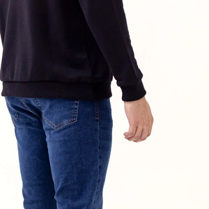 Sweat-shirt à col rond pour hommes, logo personnalisé, couleur unie, hiver, top en coton teint uni, service OEM, meilleure vente - Product Image 6