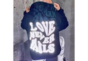 Nueva Llegada, Sudadera de Cuello Redondo con Mangas Regulares, Estampado Animal, Forro Reflectante, Tejido de Poliéster/Algodón, Ropa Urbana de Invierno - Product Image 5