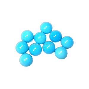 Turquoise Lisse Ronde Paire Calibré Lâche Cabochon Pierres Précieuses Prix de Gros Fabrication de Bijoux Finition Lisse Bleu Turquoise - Product Image 4