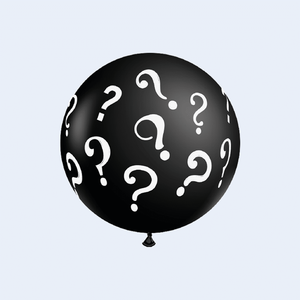 Globos de Fiesta Negros con Signos de Interrogación, Bolsa de 12 Piezas para Decoración de Fiestas - Product Image 1