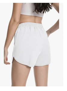 Pantalones Cortos Deportivos Casuales de Algodón para Mujer, Estilo Informal, con Dobladillo Curvo, para Verano, con Cordón Ajustable, para Hacer Ejercicio - Product Image 2