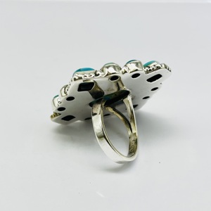 Hermoso anillo turquesa Anillo de Plata de Ley 925 Anillo hecho a mano Anillo bohemio Anillo vintage Anillo de moda Anillo de turquesa natural Regalo - Product Image 3