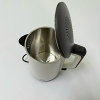Bouilloire électrique sans fil certifiée CE LFGB ROHS, double paroi anti-brûlure, couvercle à ressort à ouverture rapide, en acier inoxydable, pour la maison