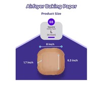 Papel de Hornear Resistente al Calor 220C con Logotipo Personalizado, Revestimiento de Cartón para Airfryer, Resistente al Aceite, Seguro para Alimentos, Compacto, EE. UU.