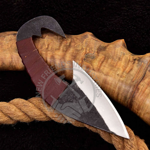 Hot Selling Medieval Viking Outdoor Hunting <b>Knife</b> Hand Forged with Leather Wrapped Handle for Camping DIY Grade OEM Customizable - Product Image 3