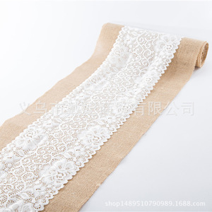 Jute Woven Floral Table Runner for Christmas Wedding Party Decor Luxury Home Dining Hotel Decoration - Product Image 3