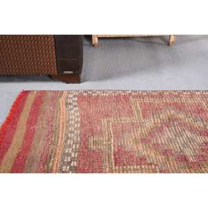 พรมขนแกะสี่เหลี่ยมสไตล์วินเทจสีแดง2.4x10.2ft ลวดลายเรขาคณิตสีเบจวัสดุวิสคอสสำหรับตกแต่งห้องนอน - Product Image 2