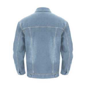 Chaqueta vaquera lavada Vintage personalizada para hombre desgastada suelta Unisex cuello levantado personalizado bordado recubierto procesado - Product Image 2