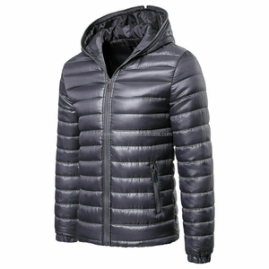 Abrigo de invierno con cuello levantado acolchado para hombre personalizado chaqueta acolchada con capucha con prendas de vestir cálidas tela de lona nuevo diseño - Product Image 3