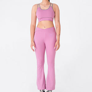 Ensemble de yoga personnalisé en gros, ensembles de vêtements de sport de haute qualité, 100% polyester, vêtements de sport pour femmes, vêtements de fitness, ensembles de vêtements de yoga - Product Image 4