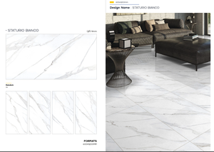 Azulejos de Cerámica de Porcelana de Diseño Moderno, 60x120 cm, Acabado Mate, Brillante y Lustroso, 8 mm de Grosor, Alta Absorción - Product Image 2