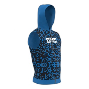 Sudadera con capucha sin mangas con cremallera y estampado de camuflaje para hombre, ropa deportiva informal, transpirable, de punto, para otoño. - Product Image 6