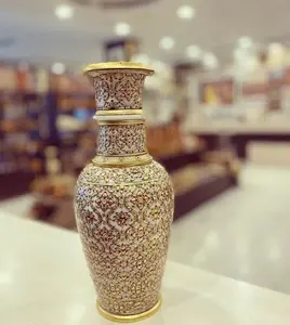 แจกันดอกไม้หินอ่อนงานฝีมือสมัยใหม่ แกะสลักและลงสีได้ตามต้องการ แจกันตั้งโต๊ะสำหรับตกแต่งบ้านและเป็นของขวัญ - Product Image 5