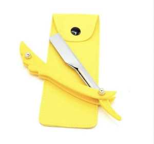 ใบมีดโกนที่โกนหนวดสีเหลืองคุณภาพดีมีดโกนที่โกนหนวดสแตนเลสแบบมืออาชีพ - Product Image 1