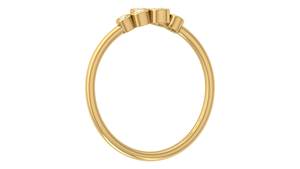 Anillo de calidad encantador para mujer, con 6 diamantes facetados cultivados en laboratorio, corte redondo, engastados en oro amarillo, ajustable, para fiesta, anillo abierto para ella. - Product Image 4