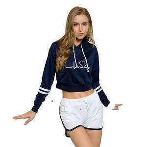 Sudadera Corta de Algodón para Mujer, con Estampado de Letras, Holgada, de Alta Calidad, al por Mayor, Sudadera Corta Personalizada, Directo de Fábrica OEM - Product Image 6