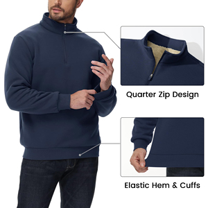 Sudadera de hombre de manga larga con cuello redondo de Color sólido de punto de algodón 100% con estampado de logotipo personalizado - Product Image 5