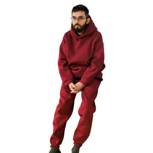 Conjuntos de prendas de vestir exteriores sudaderas con capucha polar al aire libre 100% algodón pantalones de chándal de punto de gran tamaño deportes con capucha invierno chándal moda - Product Image 4