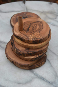 Sous-verres carrés en bois écologiques contemporains avec finition durable pour boissons chaudes et froides à la maison ou au bureau, artisanat Saniya - Product Image 5