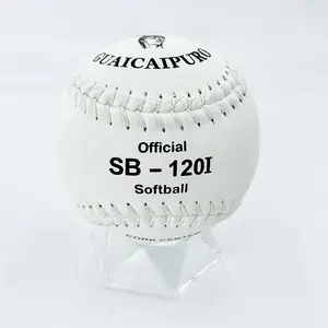 Bolas de treinamento de softball para jogos esportivos em PVC branco tamanho oficial personalizado de 12 polegadas