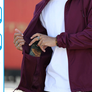 Chaqueta de lluvia cortavientos ligera con capucha para hombre, chaqueta de carcasa blanda resistente al agua, chaqueta impermeable ligera para hombre - Product Image 6