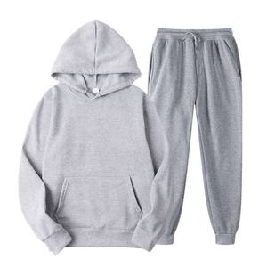 Nouveau hommes femmes survêtement décontracté couleur unie épais pull et pantalon Long 2 pièces ensemble sweats à capuche hommes automne polaire survêtement costume de sport - Product Image 5
