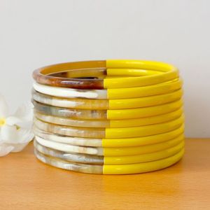 High Quality Yellow Horn <b>Bangle</b> Genuine Natural Buffalo Horn Lacquered <b>Bangle</b> Lacquered <b>Bangle</b> - Product Image 1