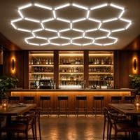Plafonnier LED hexagonal pour garages, ateliers de detailing automobile, ateliers de réparation automobile, entrepôts, lampe modulaire en nid d'abeille, CRI élevé 90