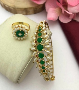 Pearl Bangle With Ring - Product Image 2
