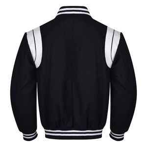 Blouson universitaire long d'hiver pour homme 2025 de haute qualité, avec logo personnalisé, OEM, vente en gros, boutons en corne, revers, coupe-vent, face avant enduite - Product Image 3