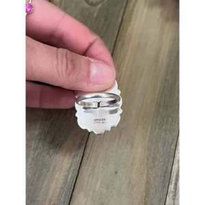 Mary Ann Spencer Mediterranean Coral <b>Sterling</b> <b>Silver</b> Cluster <b>Ring</b> Bezel <b>Set</b> Size 7.25 - Product Image 5