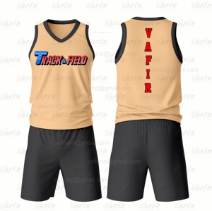 Ensembles d'uniformes de piste et de terrain en spandex/polyester respirant et léger, imprimés par sublimation numérique avec logo personnalisé, pour unisexe, été - Product Image 1