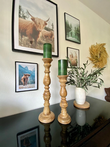 Portavelas de madera de mango rústico moderno, portavelas minimalista elegante para Navidad, Pascua, bodas y granja - Product Image 5