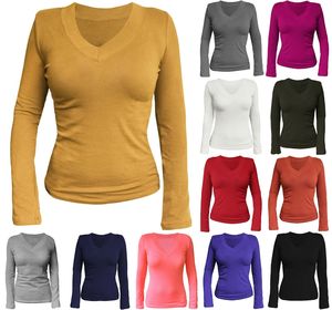 Wholesale Bulk Plain High Quality Full Sleeve 100% Cotton Eco-Friendly Women's Crew Neck V-neck Summer Streetwear Blank T-shirt - Product Image 6