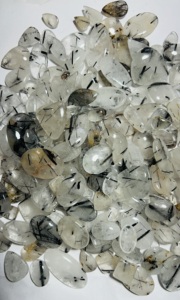 อัญมณีควอตซ์เกรด AAA พลอยสังเคราะห์สีดำธรรมชาติ100% อัญมณีบำบัดหลวมทำสร้อยคอจากบุคคลที่สาม - Product Image 2