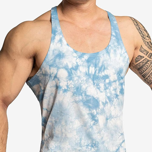 Vêtements de fitness sans manches en coton avec débardeur pour hommes OEM Service Design - Product Image 3