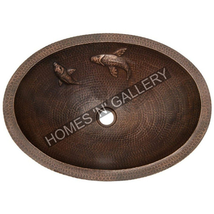 Copper Wash Basin for Hotel Customized Design Luxury Look Bathroom Decorative Hands <b>Face</b> Washing Use Wash Basin - Product Image 1