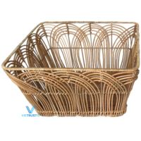 Ensemble de paniers de rangement en rotin faits à la main, écologiques, design multifonctionnel, taille et logo personnalisables pour un usage domestique