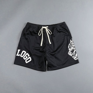 กางเกงขาสั้นบาสเก็ตบอลย้อมสีล้วนสำหรับผู้ชายกางเกงขาสั้นลำลองแฟชั่นใหม่ไซส์ใหญ่พิเศษ - Product Image 3