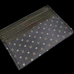 100% ใส่บัตรแบบบางสำหรับบัตรเครดิตและบัตรประจำตัวหนัง PU และผ้าสำหรับงานฝีมือจากอิตาลีสีดำมีกล่องสำหรับผู้ชาย - Product Image 3