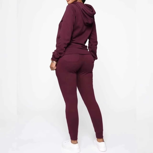 2025 chándal de mujer de alta calidad para correr sudaderas con capucha 100% algodón diseño de logotipo personalizado al por mayor chándal para mujer - Product Image 6