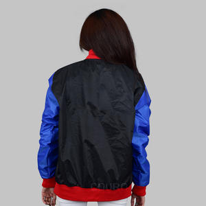 Blouson d'aviateur en nylon à double fermeture à glissière avec logo personnalisé pour hommes avec col montant design d'hiver enduit traitement - Product Image 4