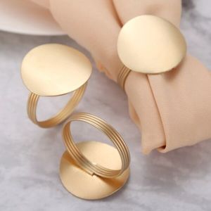Vente en gros de ronds de serviette dorés de luxe porte-serviettes attrayants anneaux de serviette rond en or de table pour la fête de mariage - Product Image 4
