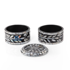 Wholesale MDF mother of peal boxes Mother of Pearl Boxes 2- Story Beige Box with Cover Made in Vietnam - Product Image 2