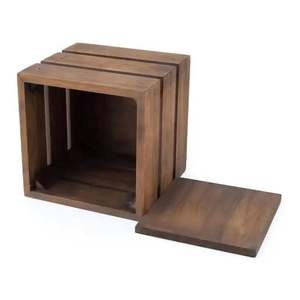 Boîte <span class=keywords><strong>de</strong></span> rangement en bois massif Caisses en bois Boîte décorative <span class=keywords><strong>de</strong></span> présentation <span class=keywords><strong>de</strong></span> supermarché rustique - Product Image 3