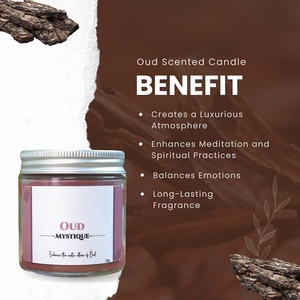 Elegante vela de soja perfumada Oud Aroma único decoración del hogar regalo de relajación para amigos familia de la India - Product Image 4