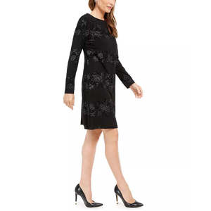 Abito tubino da donna Jessica Howard, comodo, in velluto floccato metallizzato con stampa floreale, vita naturale, taglia 4 Petite, per serate formali - Product Image 3